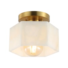 Tessa 8" Wide LED Semi-Flush Ceiling Fixture with Alabaster Shade