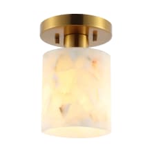Jules 5" Wide LED Semi-Flush Ceiling Fixture with Alabaster Shade