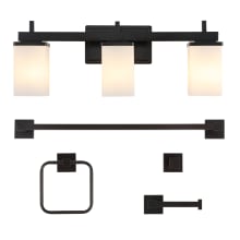 Caia 3 Light 22" Wide LED Vanity Light Set with Towel Bar, Towel Ring, Robe Hook, and Toilet Paper Holder