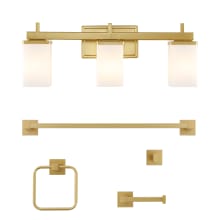 Caia 3 Light 22" Wide LED Vanity Light Set with Towel Bar, Towel Ring, Robe Hook, and Toilet Paper Holder