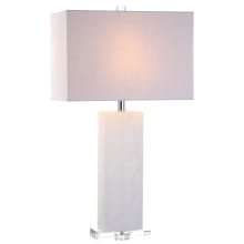 Tiggie Single Light 27" Tall LED Table Lamp with Hardback Cotton Shade
