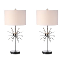 Aria Single Light 31-1/2" Tall LED Buffet Table Lamp with Hardback Cotton Shade - Set of 2