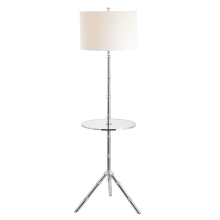 Hall Single Light 62" Tall LED Dual Function and Tripod Floor Lamp with Hardback Cotton Shade