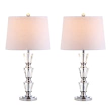 Layla Single Light 27" Tall LED Buffet Table Lamp with Hardback Cotton Shade - Set of 2