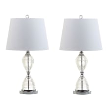 Aubrey Single Light 23-3/4" Tall LED Buffet Table Lamp with Hardback Cotton Shade - Set of 2