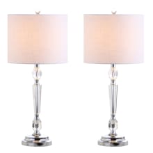 Victoria Single Light 27" Tall LED Buffet Table Lamp with Hardback Cotton Shade - Set of 2