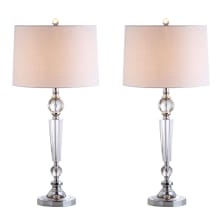 Emma Single Light 29-1/2" Tall LED Buffet Table Lamp with Hardback Cotton Shade - Set of 2