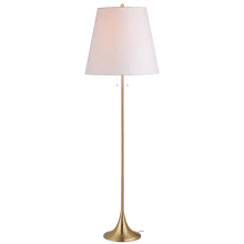 Amelia Single Light 63" Tall LED Floor Lamp with Hardback Cotton Shade