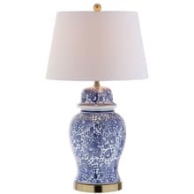Ellis Single Light 29-1/2" Tall LED Vase Table Lamp with Hardback Cotton Shade