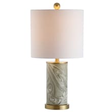 Swirl Single Light 9" Tall LED Buffet Table Lamp with Hardback Cotton Shade