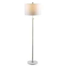 June Single Light 65" Tall LED Floor Lamp with Hardback Cotton Shade