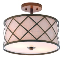 Elizabeth 2 Light 13" Wide LED Semi-Flush Drum Ceiling Fixture