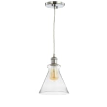 Single Light 8" Wide LED Mini Pendant with a Cone Shaped Shade