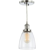 Single Light 6" Wide LED Mini Pendant with Clear Glass Shade