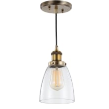 Single Light 6" Wide LED Mini Pendant with Clear Glass Shade