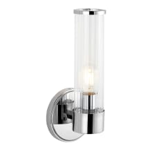 Cecil 15" Tall LED Bathroom Sconce with Ribbed Glass Shade