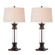 Hunter Single Light 32" Tall LED Buffet Table Lamp with Hardback Cotton Shade - Set of 2