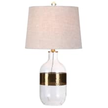 Stevens Single Light 25-1/2" Tall LED Vase Table Lamp with Hardback Cotton Shade