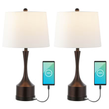 Pack of (2) - Cooper 26" Tall LED Vase Table Lamp With USB Charging Port