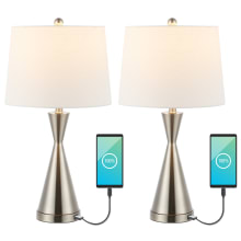 Pack of (2) - Colton 26" Tall LED Vase Table Lamp With USB Charging Port