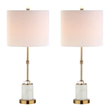 Harper Single Light 27" Tall LED Buffet Table Lamp with Hardback Cotton Shade - Set of 2