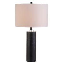 Brooks Single Light 27" Tall LED Buffet Table Lamp with Hardback Cotton Shade