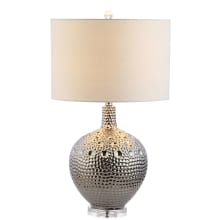 Andrews Single Light 27" Tall LED Vase Table Lamp with Hardback Cotton Shade