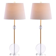 Spencer Single Light 34" Tall LED Table Lamp with Hardback Cotton Shade - Set of 2