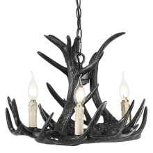 Nelle 3 Light 18" Wide LED Antler Candle Style Chandelier