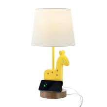 Sahara 18" Tall LED Animal, Novelty Table Lamp With Phone Stand and USB Charging Port