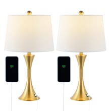 Pack of (2) Bennett 23" Tall LED Accent Table Lamp With USB Charging Port