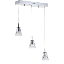 Alain 3 Light 20" Wide LED Linear Pendant