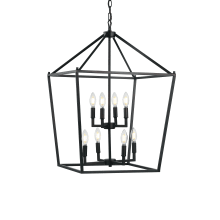 Pagoda 8 Light 20" Wide LED Taper Candle Chandelier