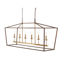 Pagoda 6 Light 49" Wide LED Taper Candle Chandelier