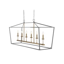 Pagoda 6 Light 49" Wide LED Taper Candle Chandelier