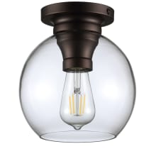 Single Light 8" Wide LED Semi-Flush Globe Ceiling Fixture