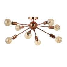 Copper 8 Light 31" Wide LED Semi-Flush Ceiling Fixture