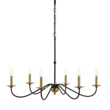 Wicklow 6 Light 35" Wide LED Taper Candle Style Chandelier