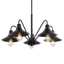 Cole 5 Light 27" Wide LED Chandelier with Metal Shades