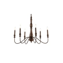 Victoria 6 Light 29" Wide LED Taper Candle Chandelier