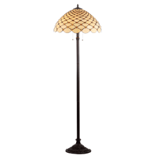 Lee 2 Light 62" Tall LED Tiffany Floor Lamp with Stained Glass