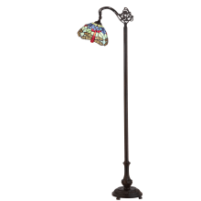 Dragonfly Single Light 60" Tall LED Tiffany Floor Lamp with Stained Glass
