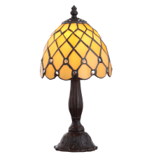 Campbell Single Light 12-1/2" Tall LED Tiffany Table Lamp with Stained Glass