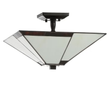 2 Light 16" Wide LED Semi-Flush Pyramid Ceiling Fixture