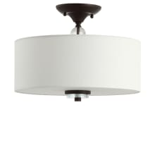 JYL Marc 2 Light 15" Wide LED Semi-Flush Drum Ceiling Fixture with Crystal Accents