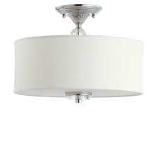 JYL Marc 2 Light 15" Wide LED Semi-Flush Drum Ceiling Fixture with Crystal Accents