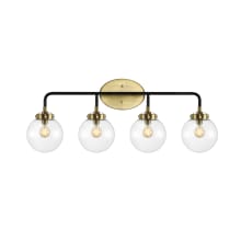 Caleb 4 Light 31" Wide LED Vanity Light with Clear Glass Shades