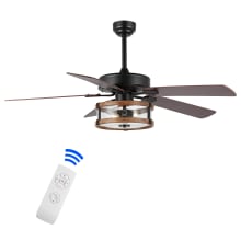 Joanna 52" 5 Blade Indoor Smart LED Ceiling Fan with Remote Control
