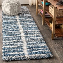 Malibu Shag 2-1/4' x 8' Shag Polypropylene Vintage Geometric Striped Transitional Runner