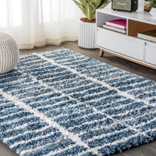 Malibu Shag 3' x 5' Shag Polypropylene Vintage Geometric Striped Transitional Rectangle Area Rug